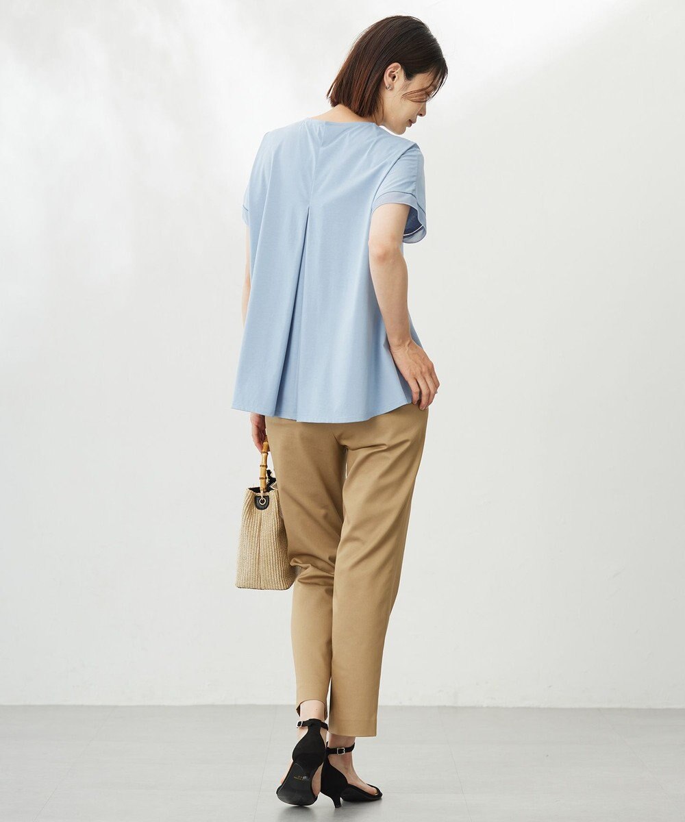 J.PRESS LADIES 【WEB限定・洗える】シャンブレーサテン テーパード パンツ 