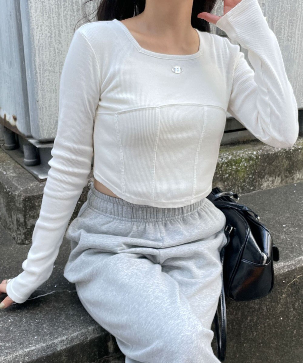 WEGO ヴィンテージウォッシュコルセットデザイントップス 