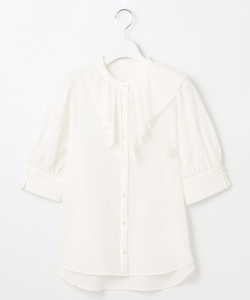 Feroux 【洗える】ラッフルフリル ブラウス 