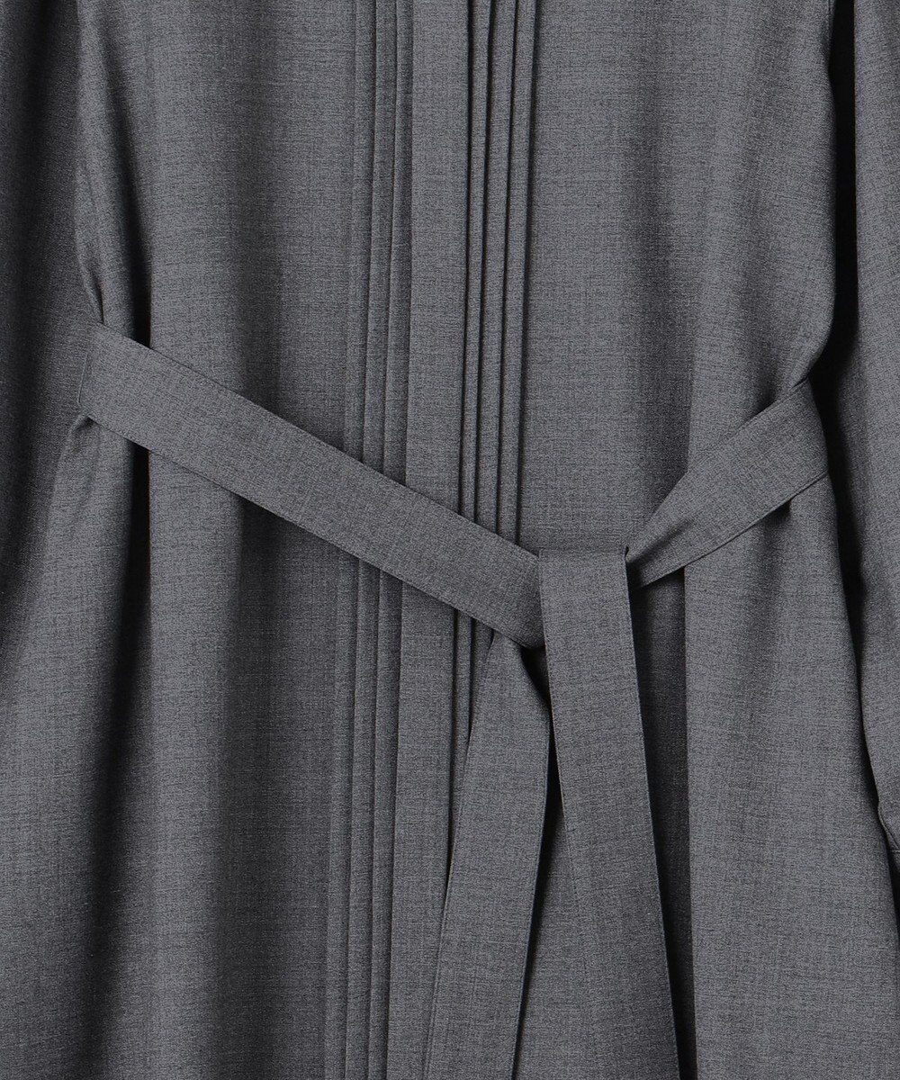 23区 【洗える】ウールストレッチツイル シャツワンピース 