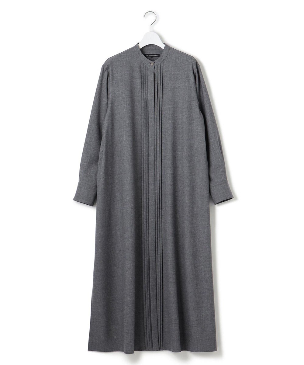 23区 【洗える】ウールストレッチツイル シャツワンピース 