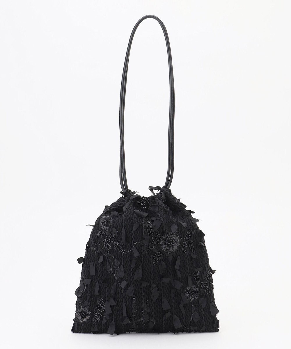 自由区 【カトリエムブーケ】Tweed a fleurs et rubans ドロストバッグ 