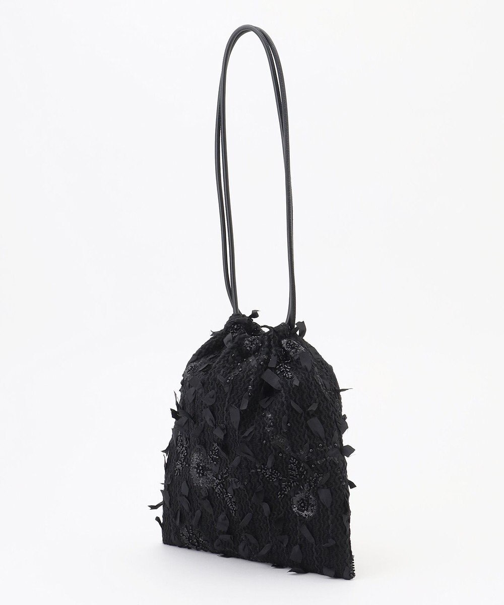 自由区 【カトリエムブーケ】Tweed a fleurs et rubans ドロストバッグ 