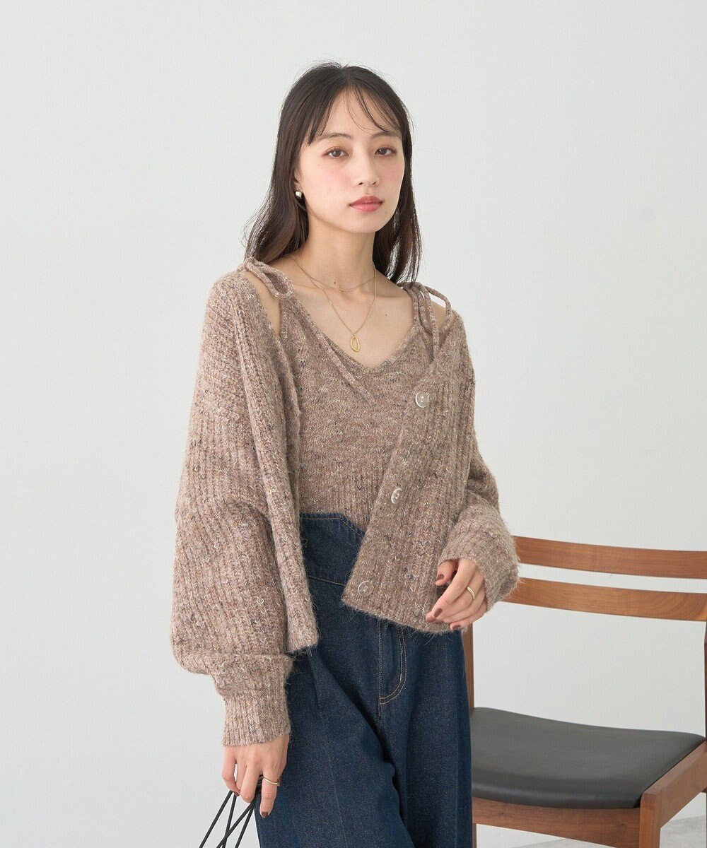 earth music&ecology 【WEB限定】SET2点ショートカーディガン＋リボンキャミソール 