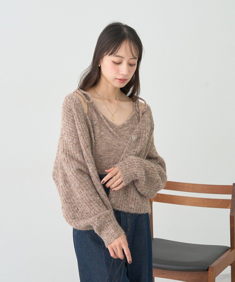 earth music&ecology 【WEB限定】SET2点ショートカーディガン＋リボンキャミソール 