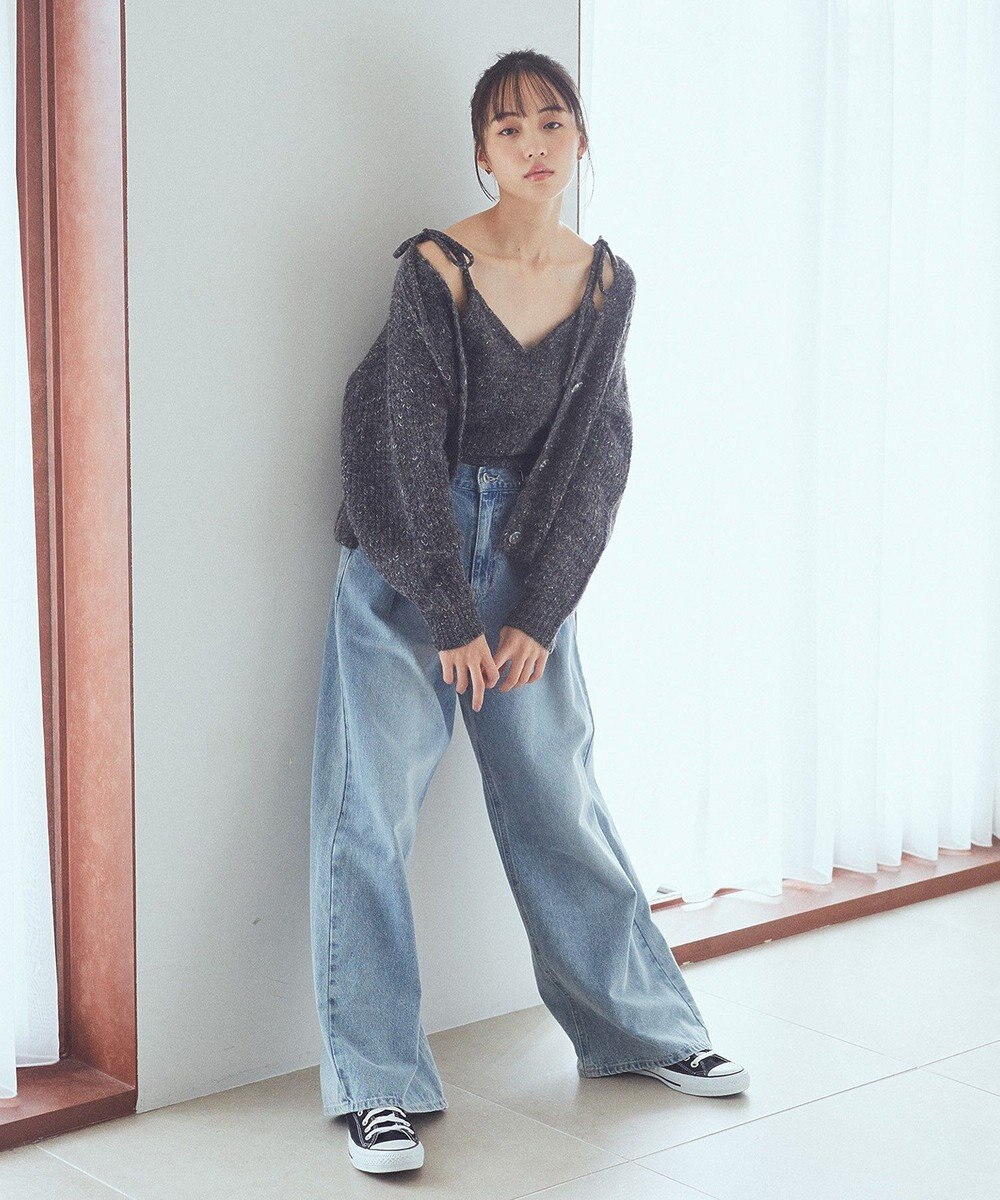 earth music&ecology 【WEB限定】SET2点ショートカーディガン＋リボンキャミソール 