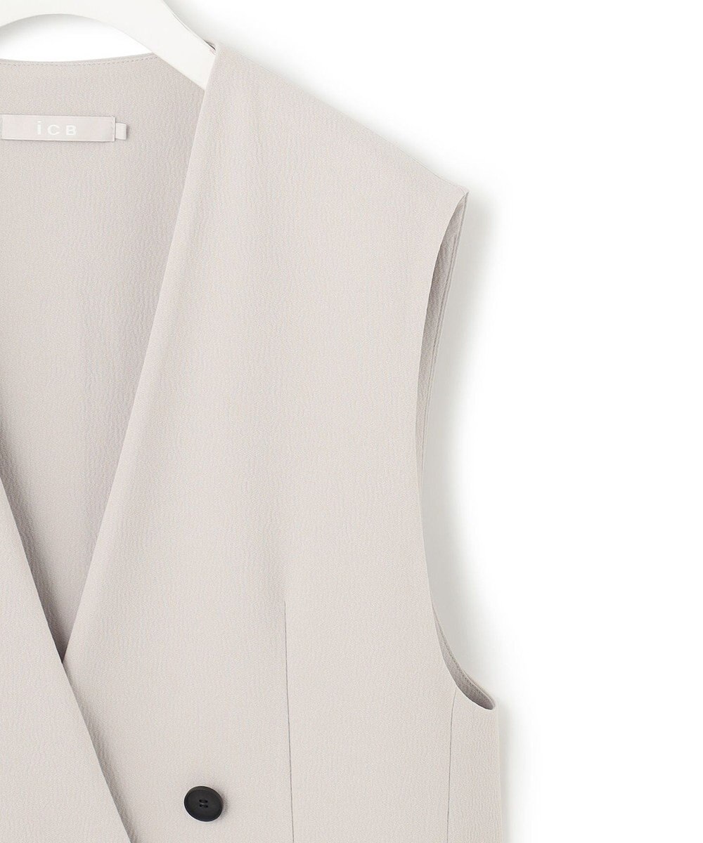 ICB 【WEB限定・洗える】BackSatinGeorgette ノーカラージレ 