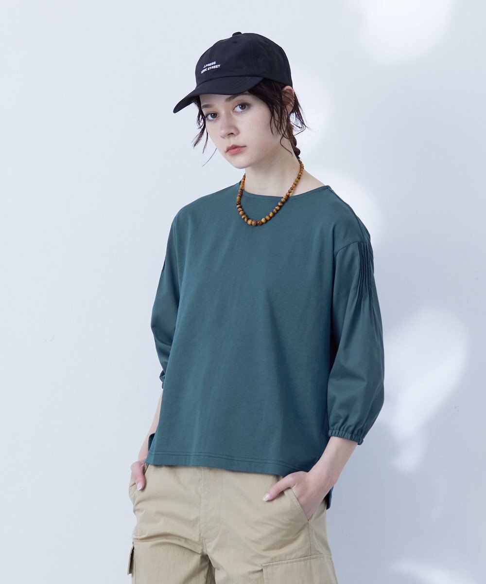 J.PRESS YORK STREET 【WOMEN】ファブリックスリーブ　プルオーバー 