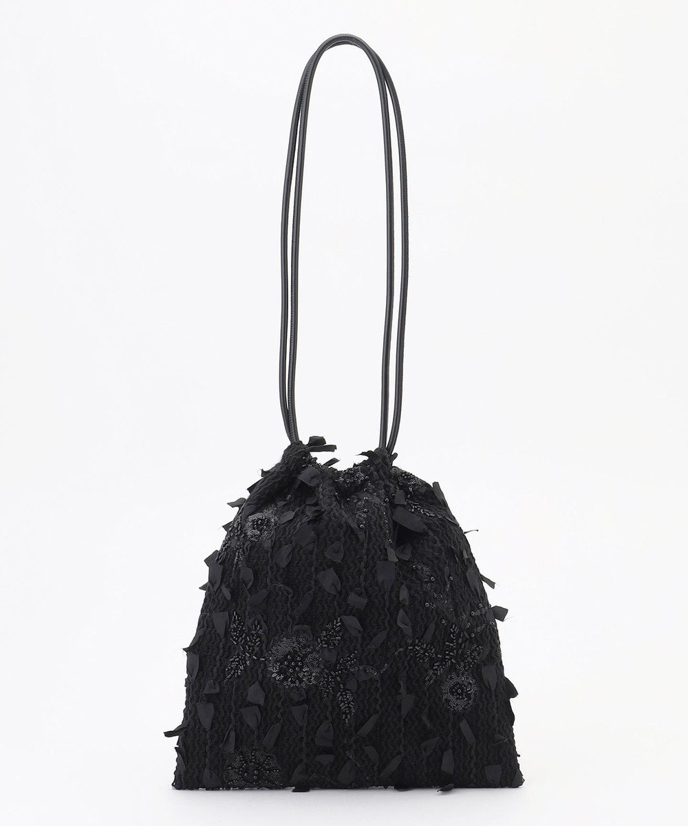 自由区 【カトリエムブーケ】Tweed a fleurs et rubans ドロストバッグ 