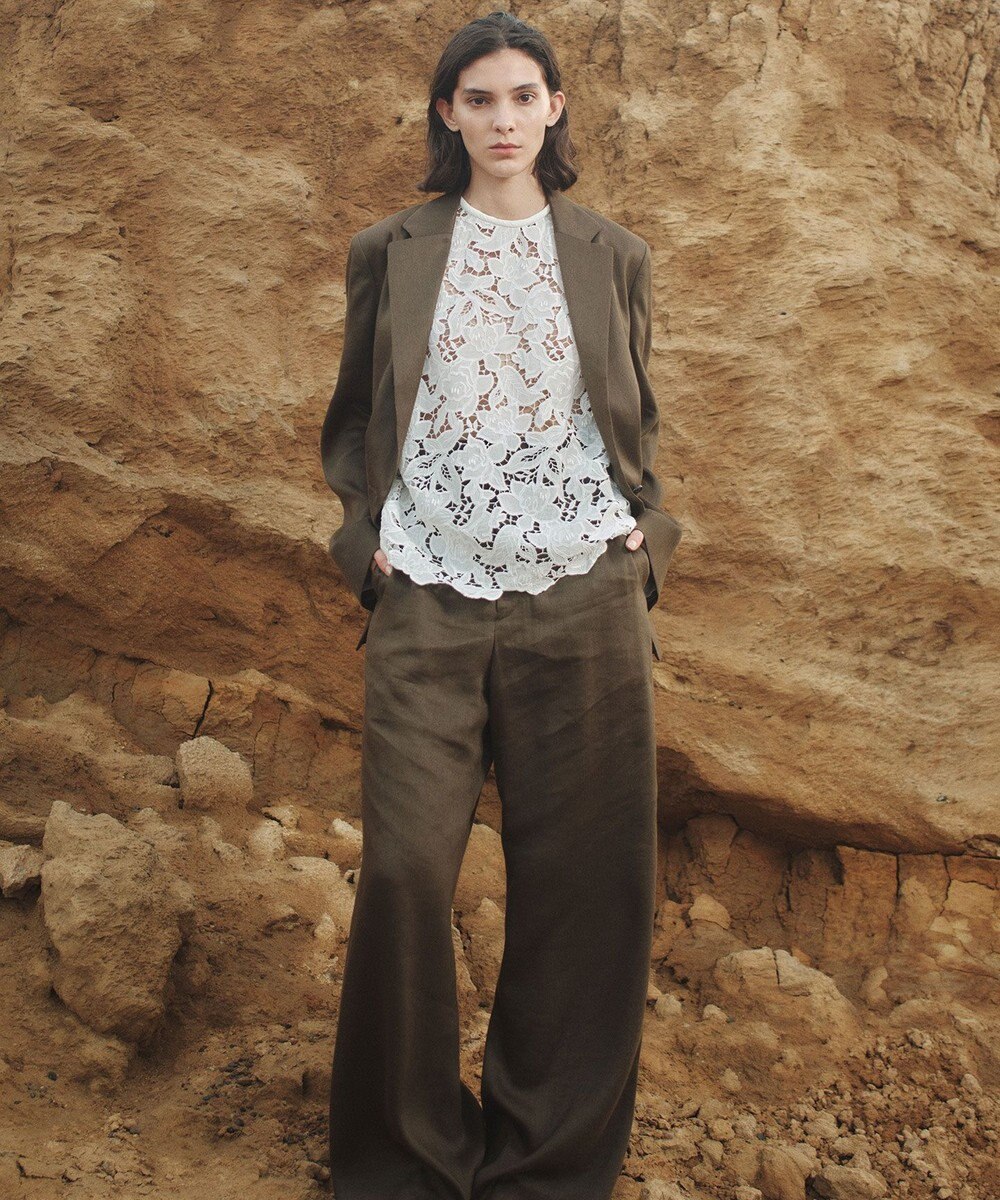 BEIGE， MICA / リネンブレンドテーラードジャケット 