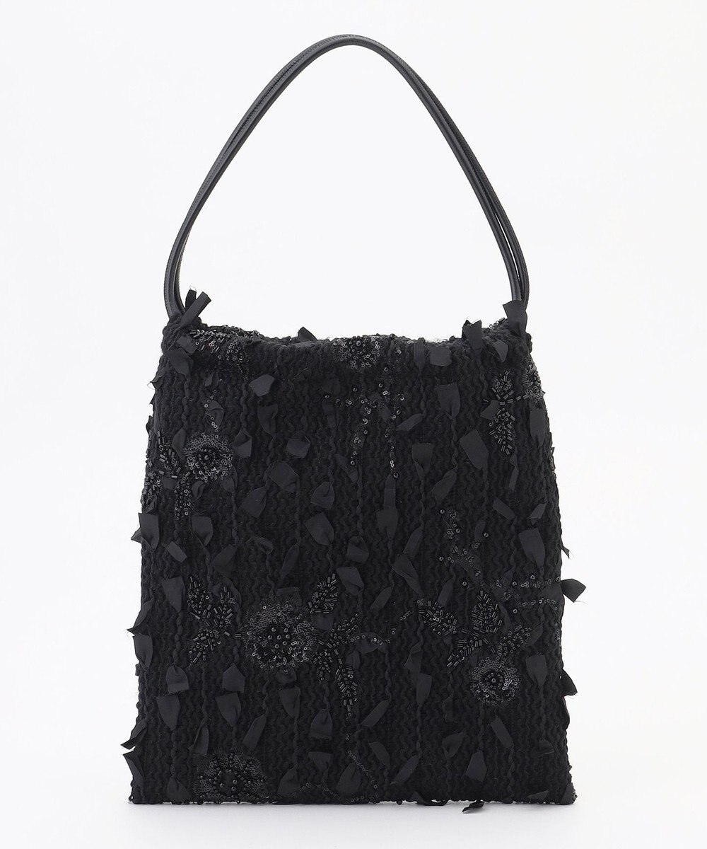 自由区 【カトリエムブーケ】Tweed a fleurs et rubans ドロストバッグ 