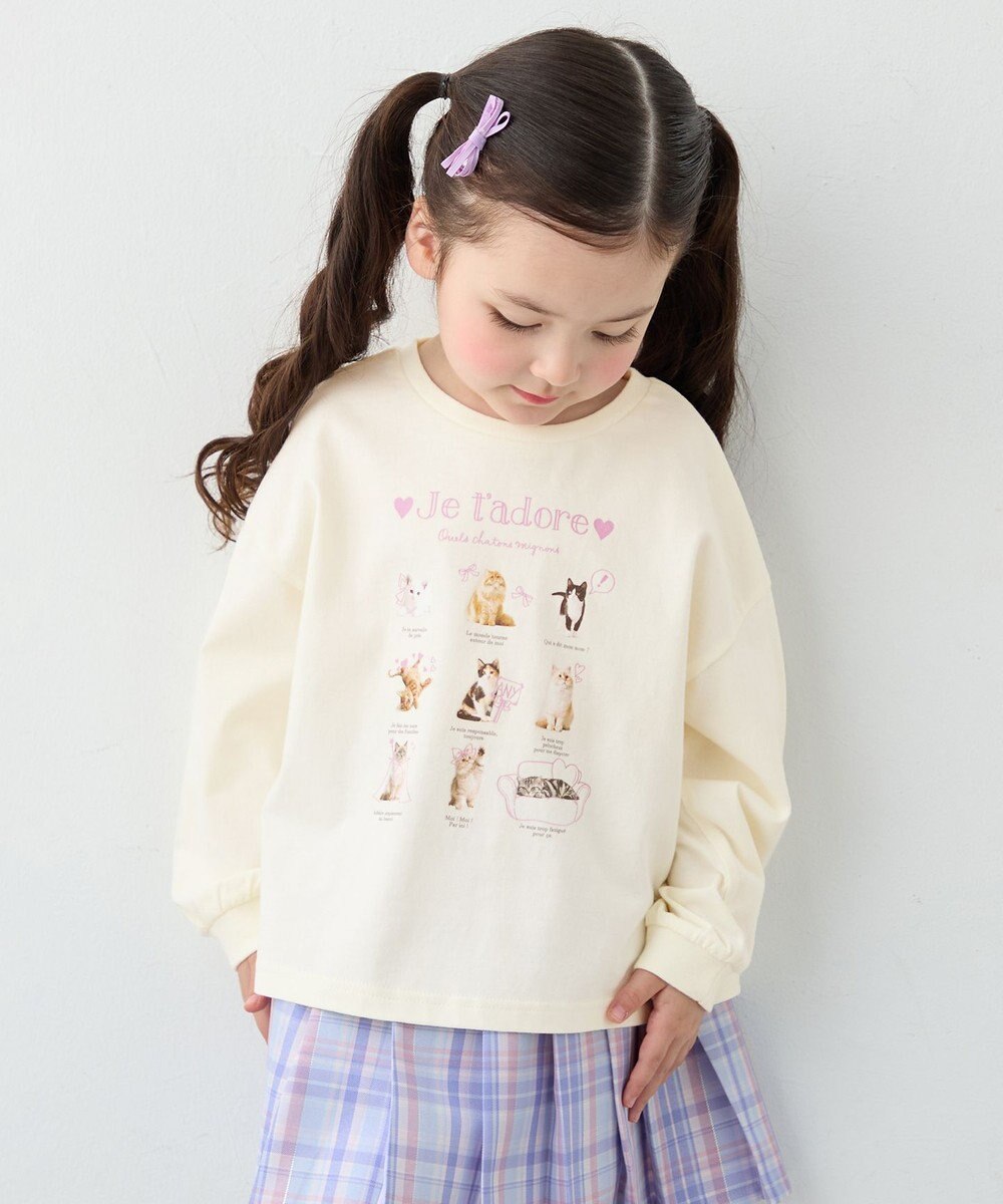 ANY KIDS 【綿100%】ネコアソート 長袖Tシャツ 