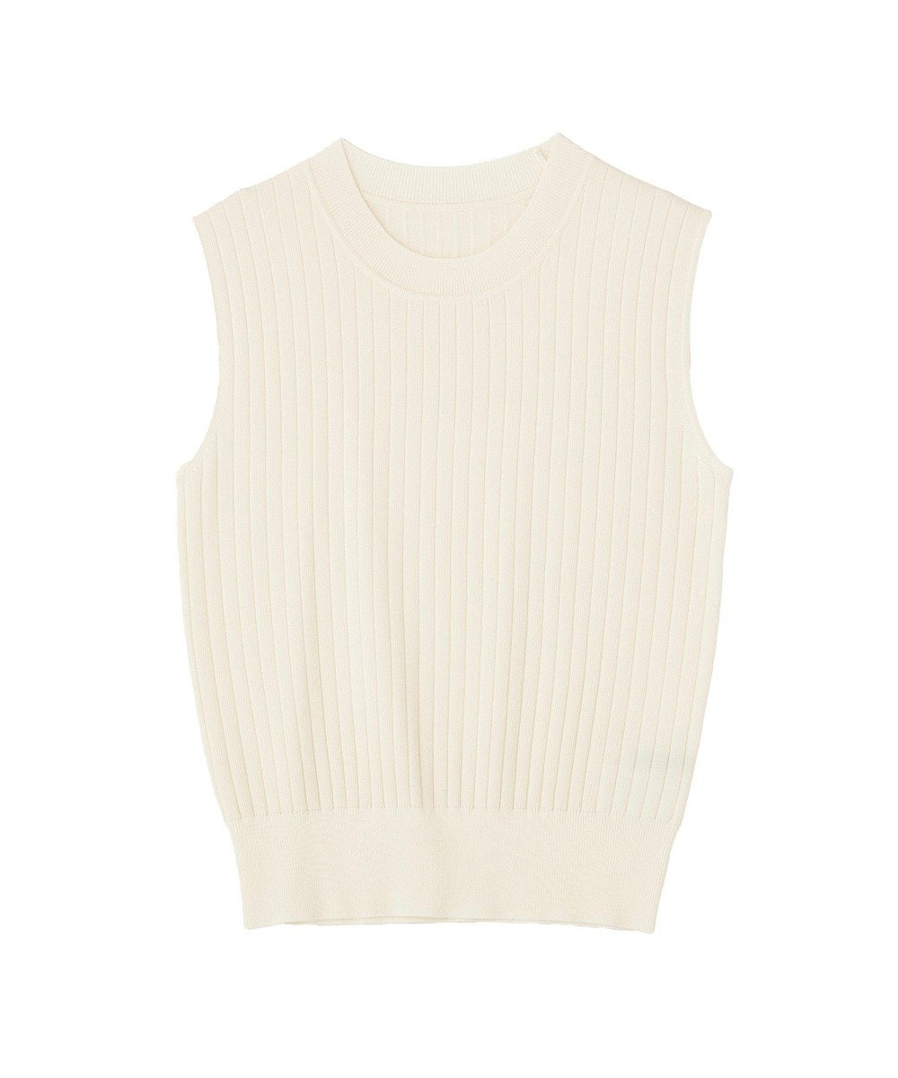 YECCA VECCA 【マシンウォッシャブル】ノースリーブリブニット 