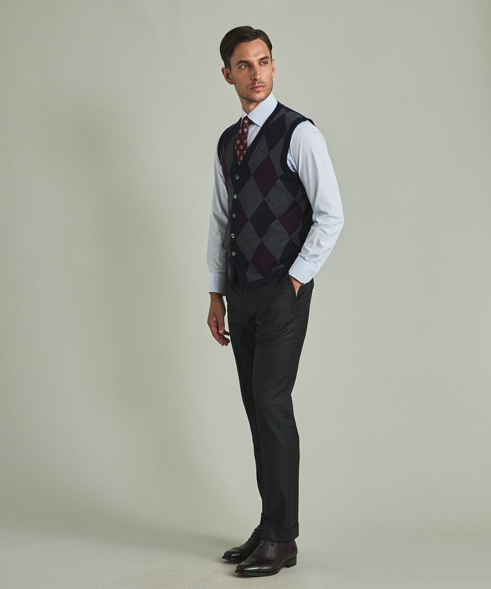 GOTAIRIKU 【家庭洗濯可能】イタリア糸 ハイゲージ ベスト 