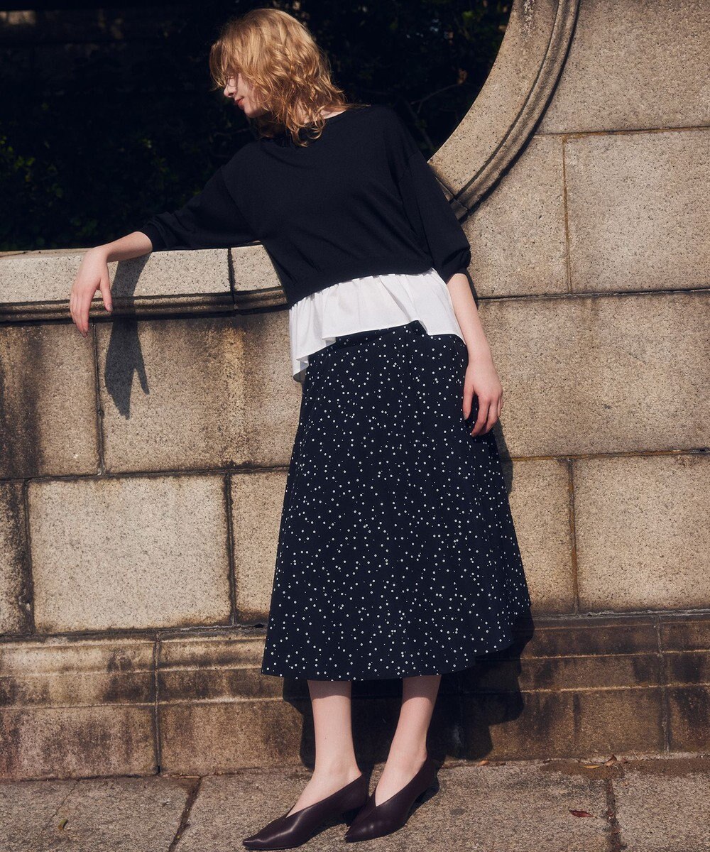 組曲 S フラワースパンコールプリント スカート 