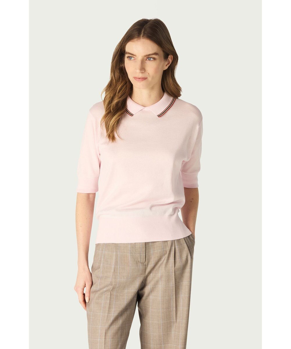 DAKS John Smedley for DAKS ハウスストライプ襟付きトップス 