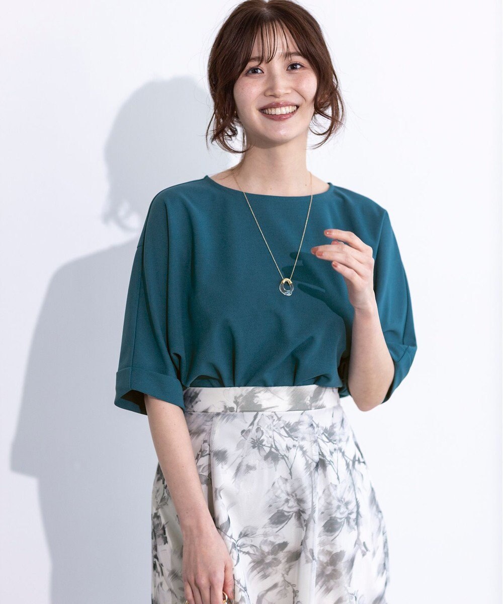 ANY SIS S 【前後着用・UVケア・洗える】2WAYジョーゼットジャージードルマン カットソー 