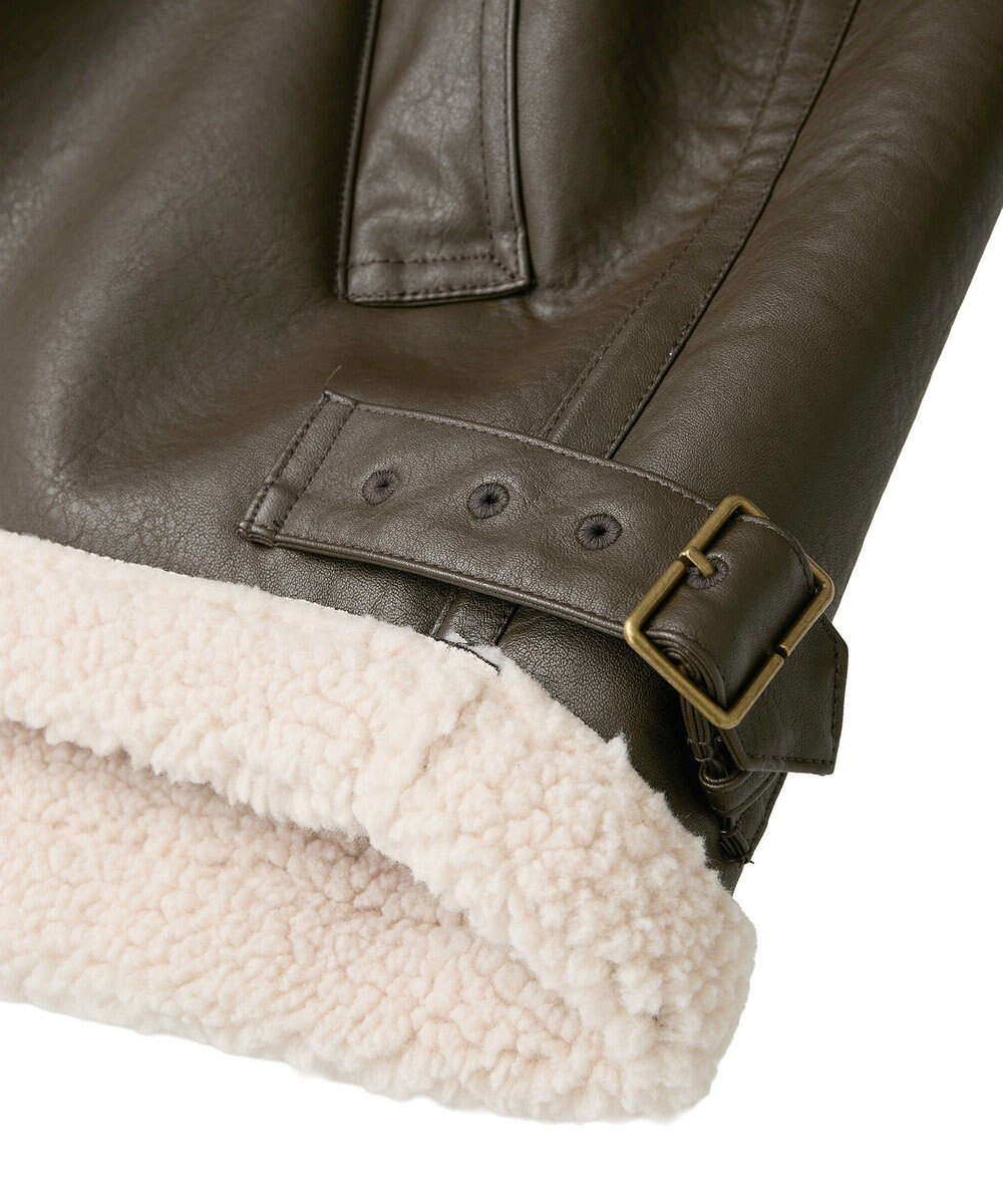 AMERICAN HOLIC ボアフェイクレザーブルゾン 