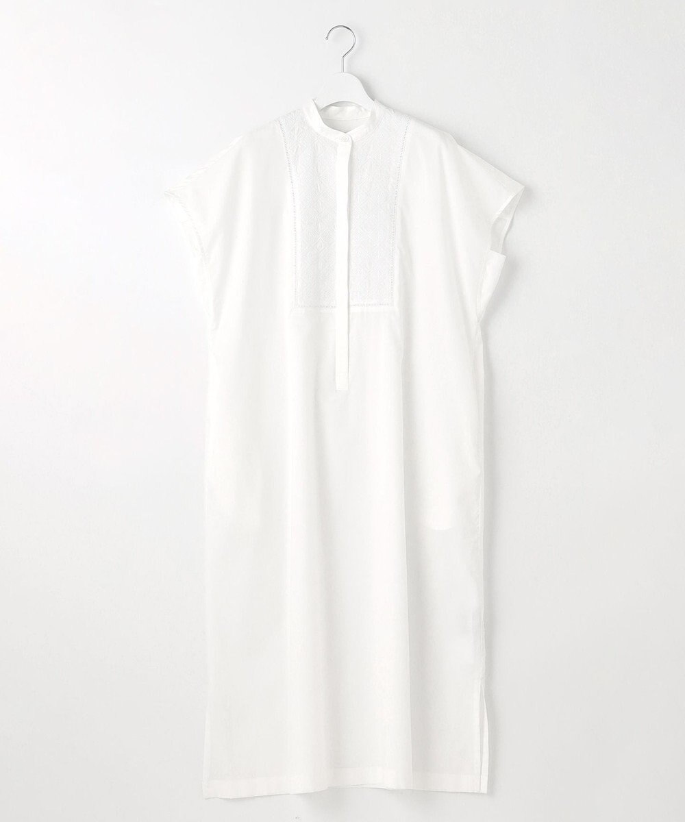 自由区 L 【洗える】ジオメトリックエンブロイダリーシャツ ワンピース 