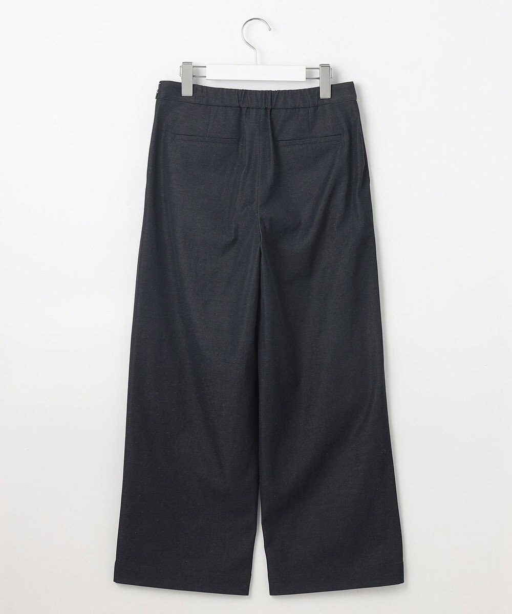 J.PRESS LADIES 【洗える・接触冷感・UVケア・吸水速乾・防透け】麻シェルドライ ワイドストレート マリン パンツ 