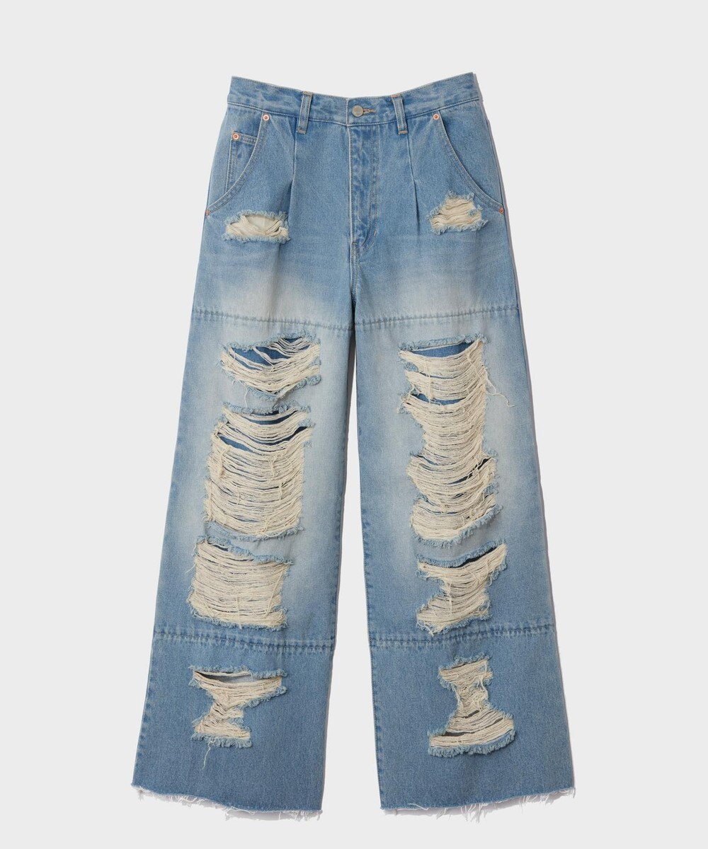 GRACE CONTINENTAL ハードクラッシュデニムパンツ 