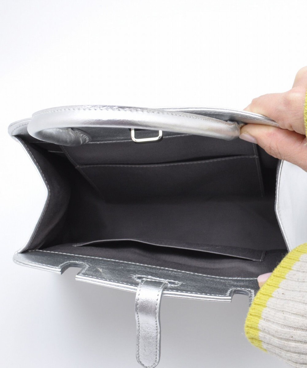 blancle メタリックレザー ワンハンドルフォーマルバッグ 