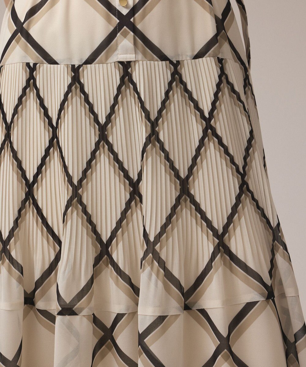 GRACE CONTINENTAL チェックプリントプリーツワンピース 