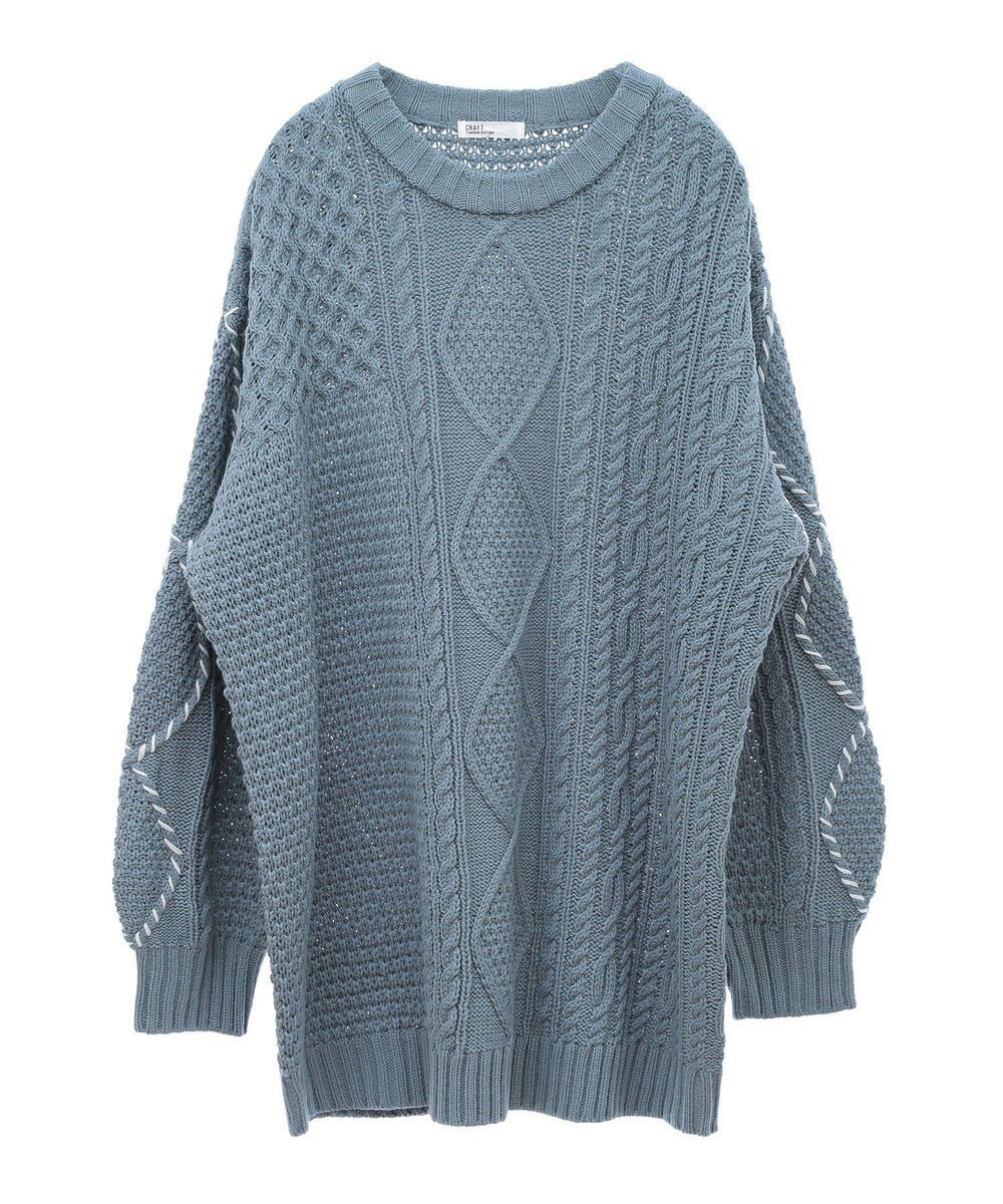 CRAFT STANDARD BOUTIQUE ハンドステッチケーブルニットチュニック 