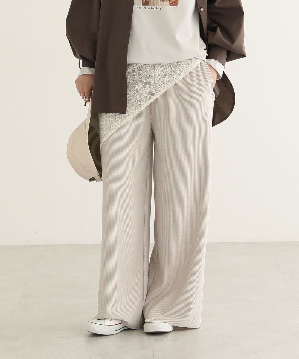 Green Parks 楽ちんプリーツワイドパンツ 