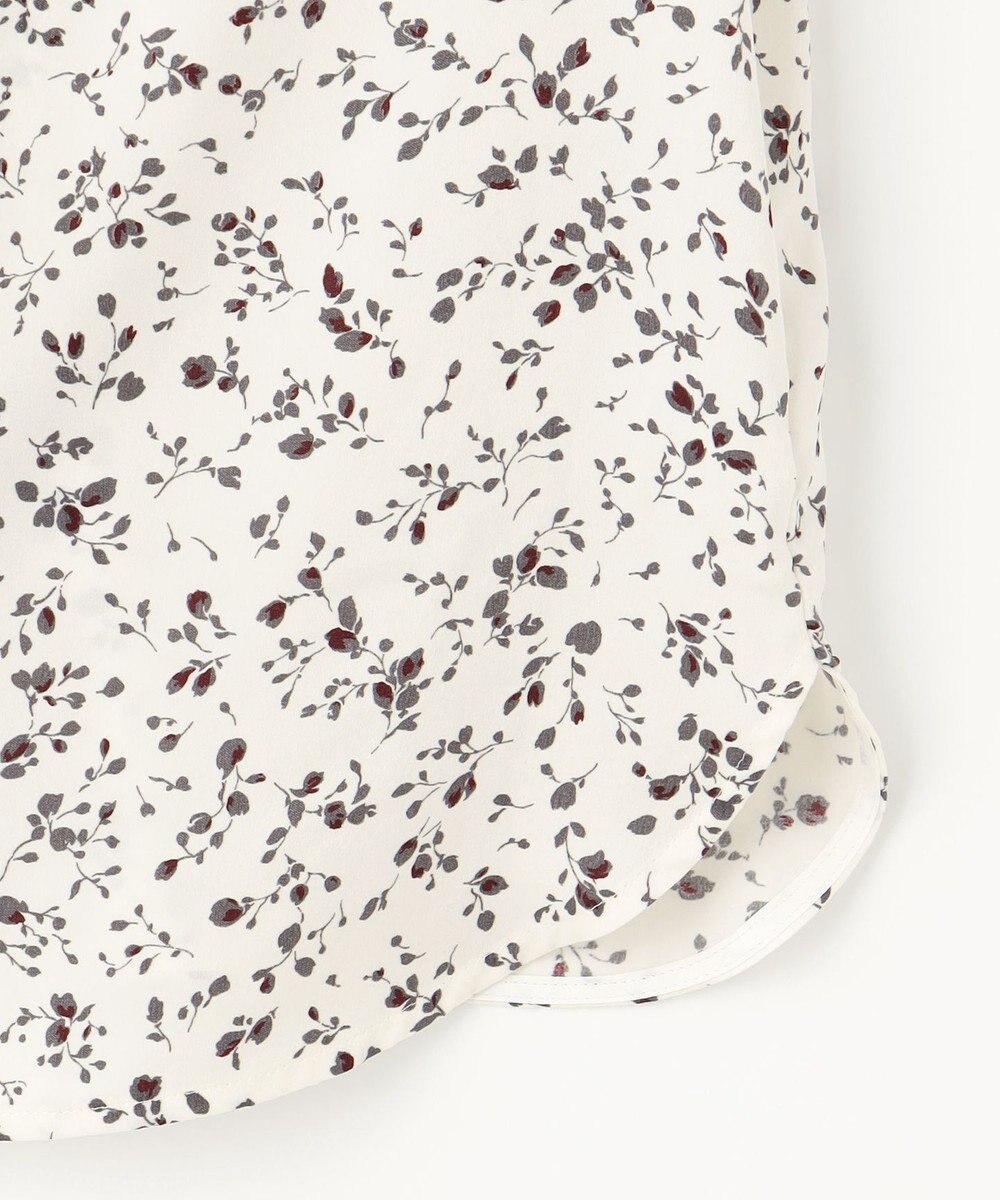 J.PRESS LADIES L 【洗える】ピーチサテン フラワープリント ボウタイ ブラウス 