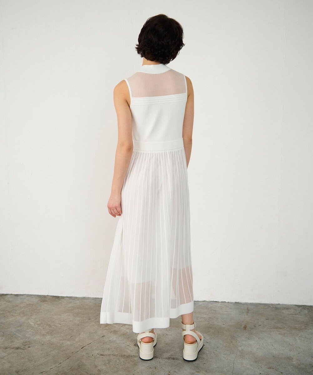 GRACE CONTINENTAL ラメシアープリーツニットワンピース 