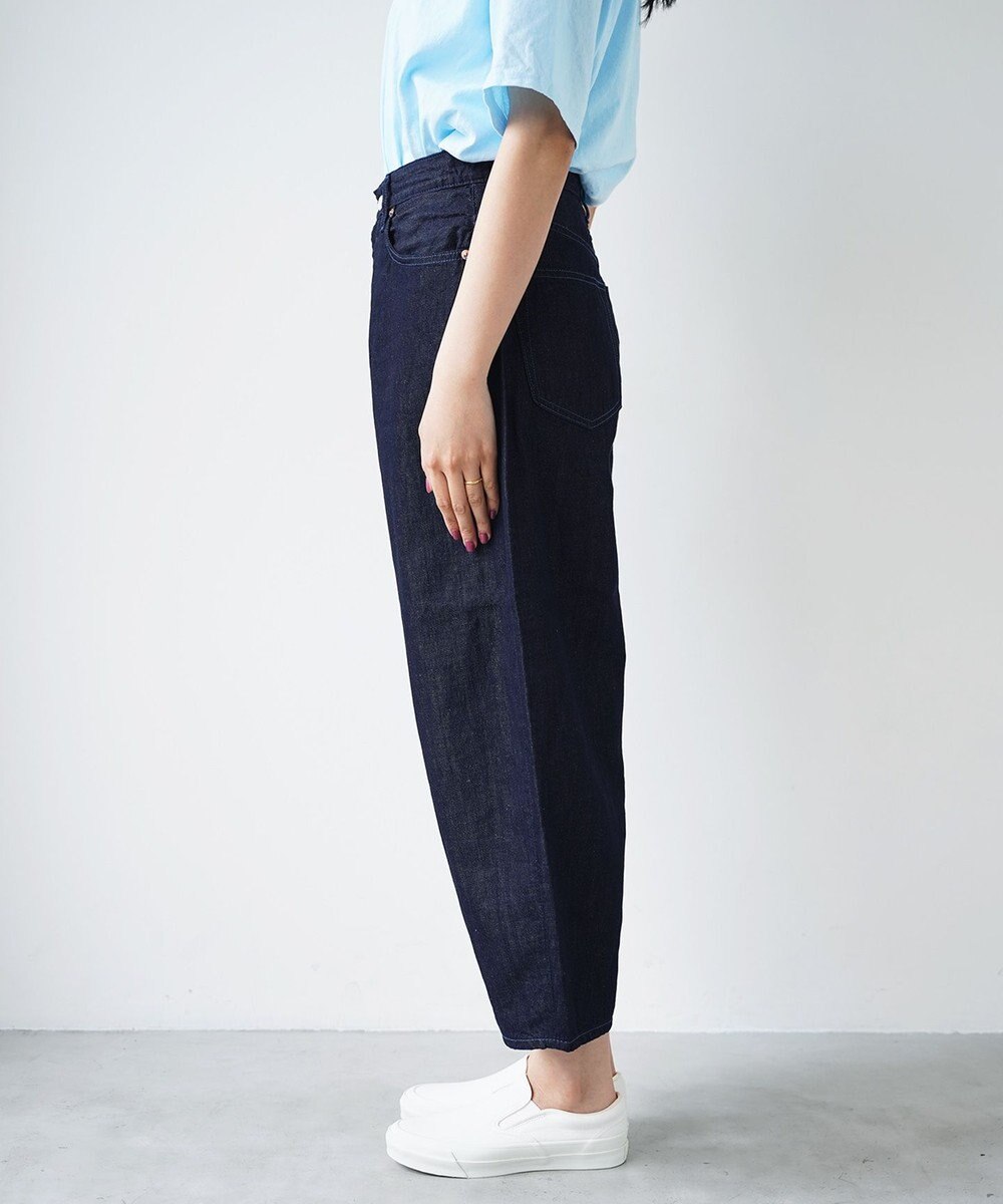 caqu FS linen barrel pants ふんわりリネンテーパードデニム 