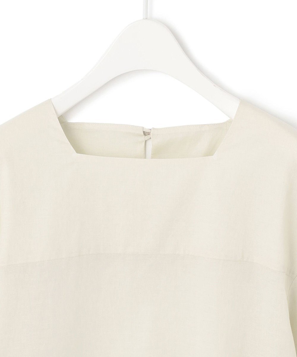 ICB 【洗える】テンセルコットンローン スクエアネックブラウス 