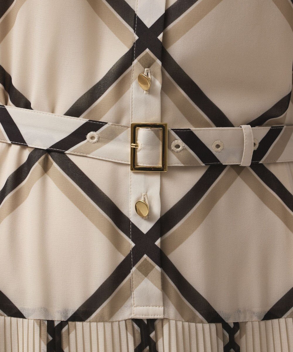 GRACE CONTINENTAL チェックプリントプリーツワンピース 