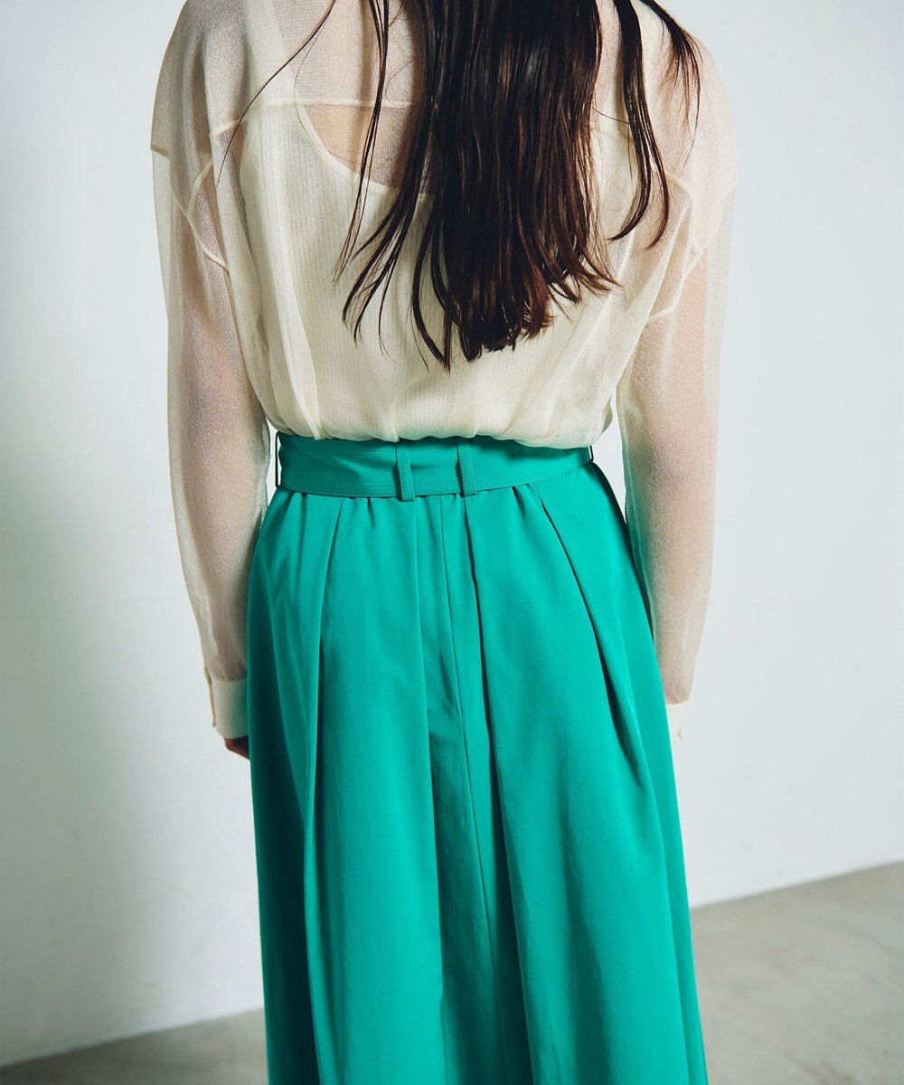 GRACE CONTINENTAL グログランタックフレアスカート 