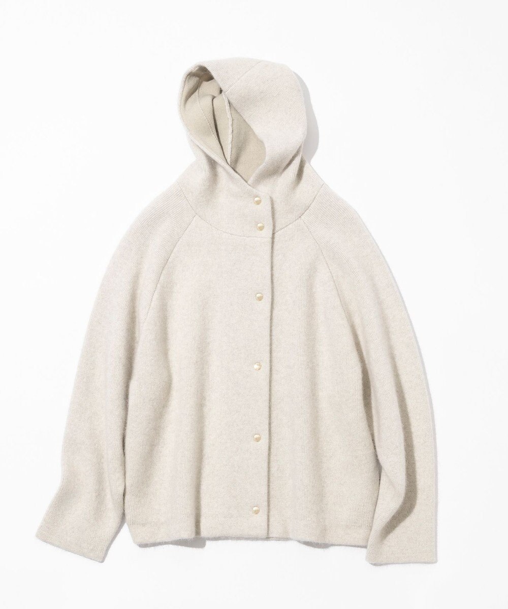 23区 ラクーンブレンドダブルフェイス ニット フーディー 