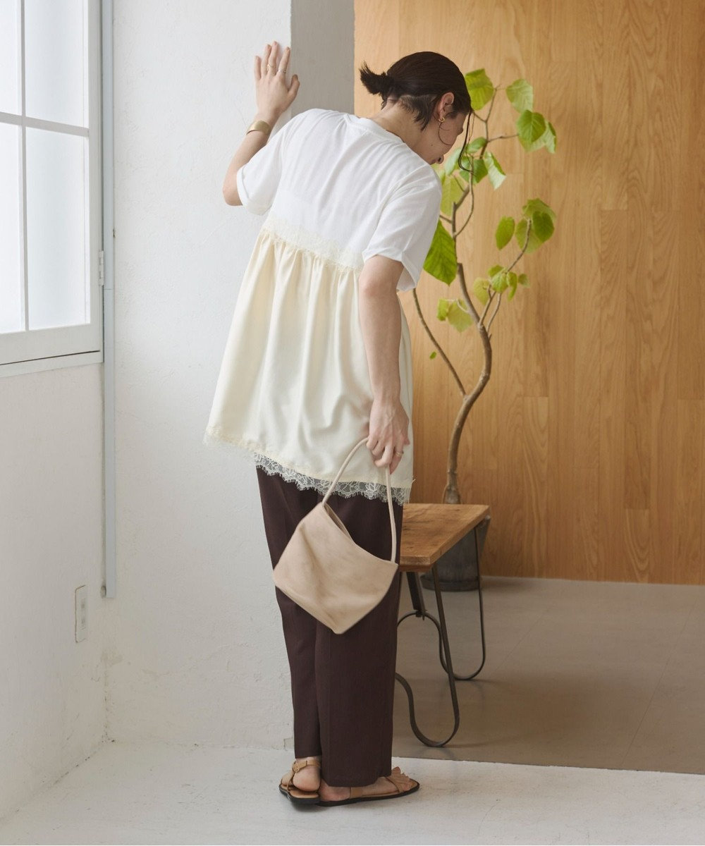 WEGO 【ANGIE VINTAGE】サテンレースドッキングレイヤードトップス 