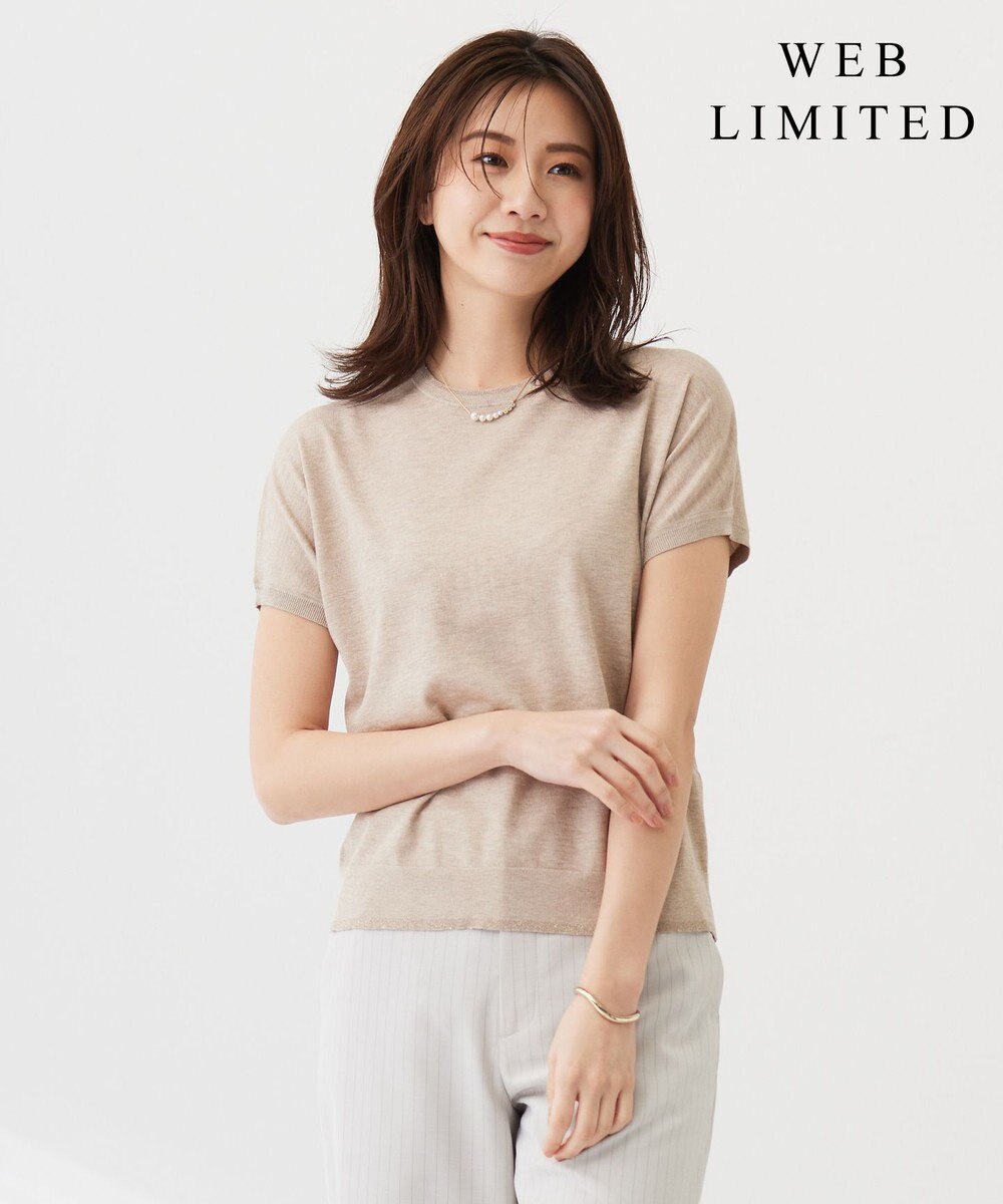 J.PRESS LADIES L 【WEB限定・洗える】Vis/Peスパーク ラメ配色 ニット 