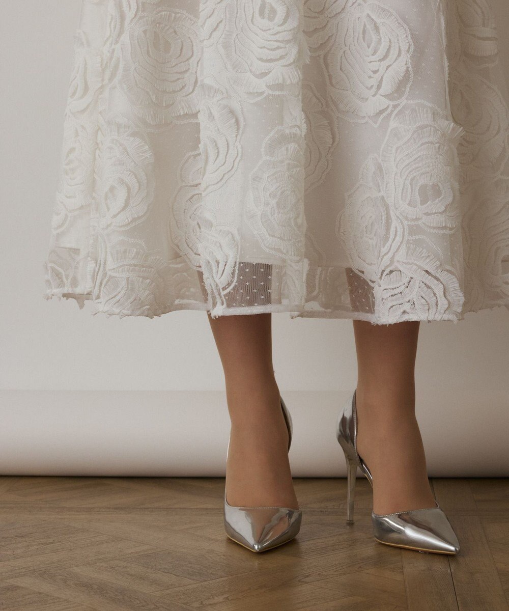 GRACE CONTINENTAL ローズ刺繍フレアスカート 