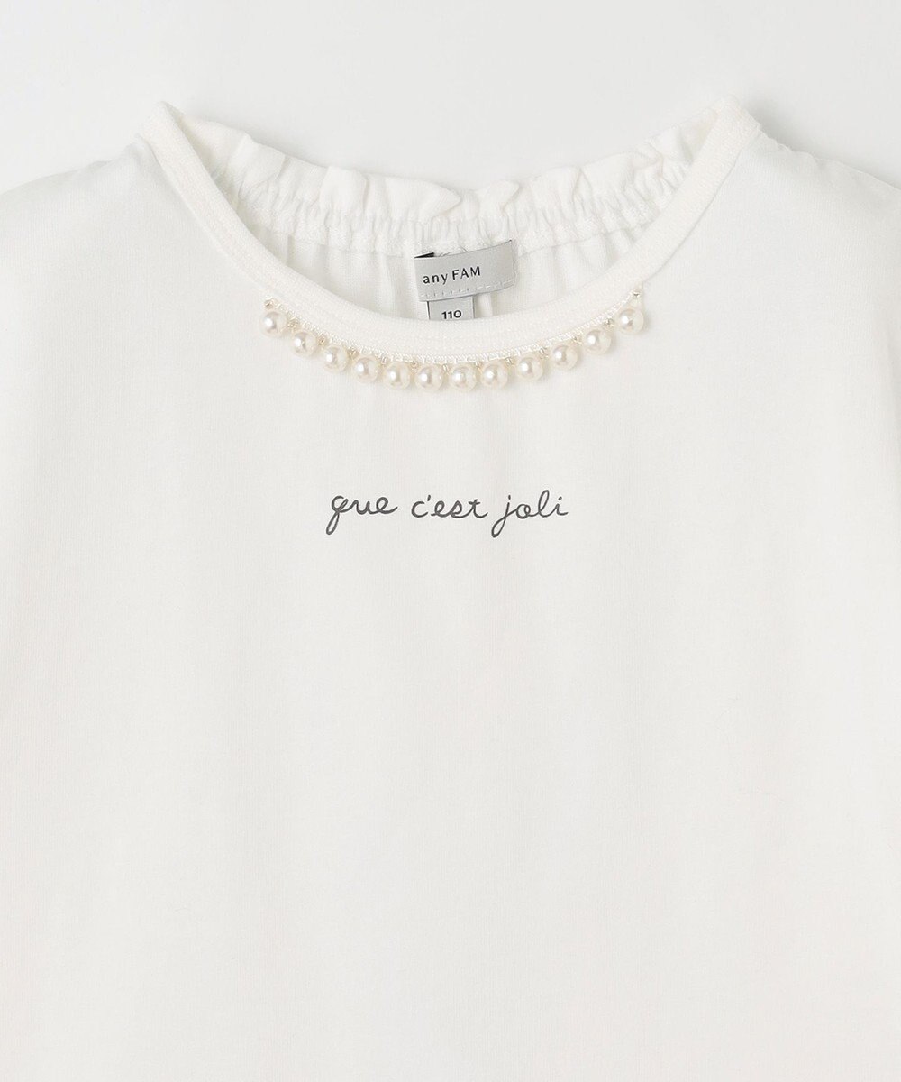 ANY KIDS パール襟 袖フリル Ｔシャツ 