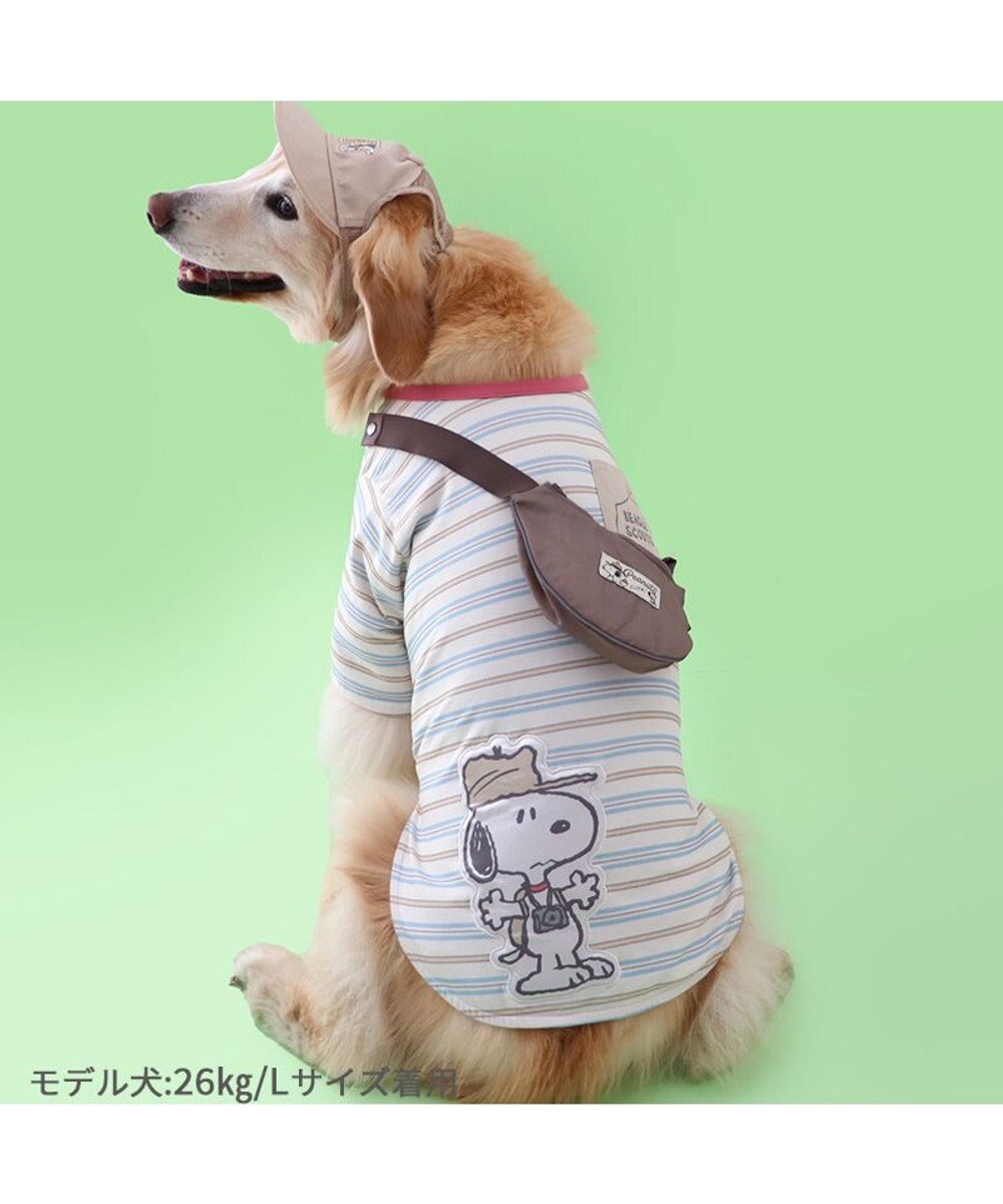 スヌーピー お揃いTシャツ マルチボーダー 《ホワイト》 中型犬 大型犬