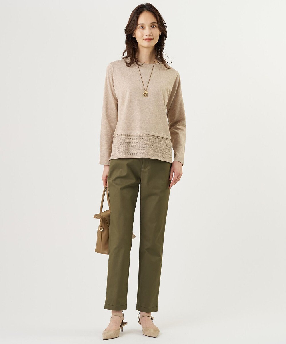 J.PRESS LADIES L Vis/Peスパーク レースデザイン ニット 