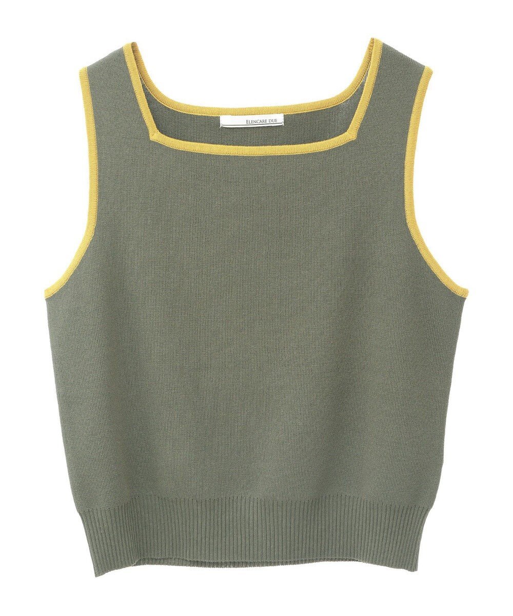 Green Parks ・ＥＬＥＮＣＡＲＥ　ＤＵＥ　バイカラーニットタンク 