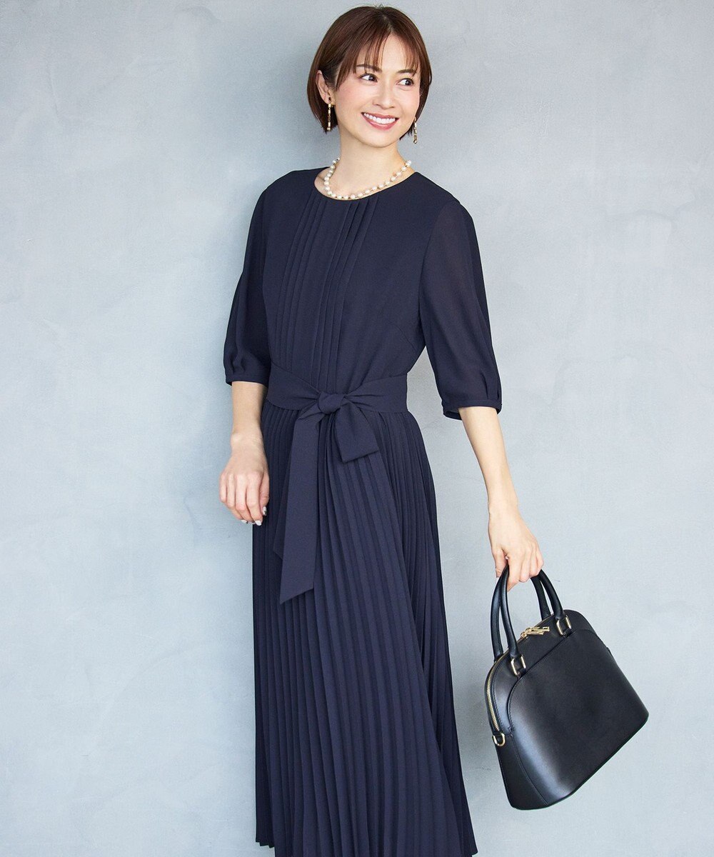 自由区 【セレモニー・オケージョン】シフォンプリーツ ワンピース 