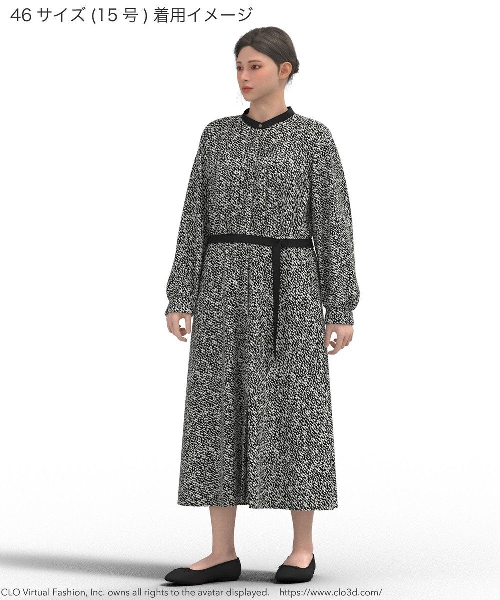 23区 L 【吸水速乾/UVケア/防シワ性】シャドージオメトリックプリント ワンピース 