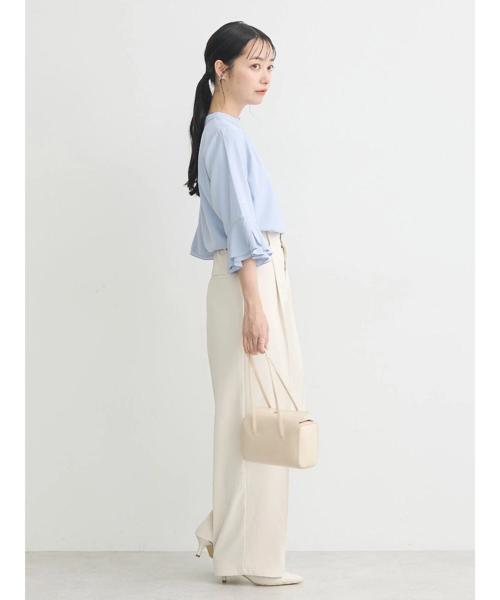 earth music&ecology ラッフル７分袖ブラウス 