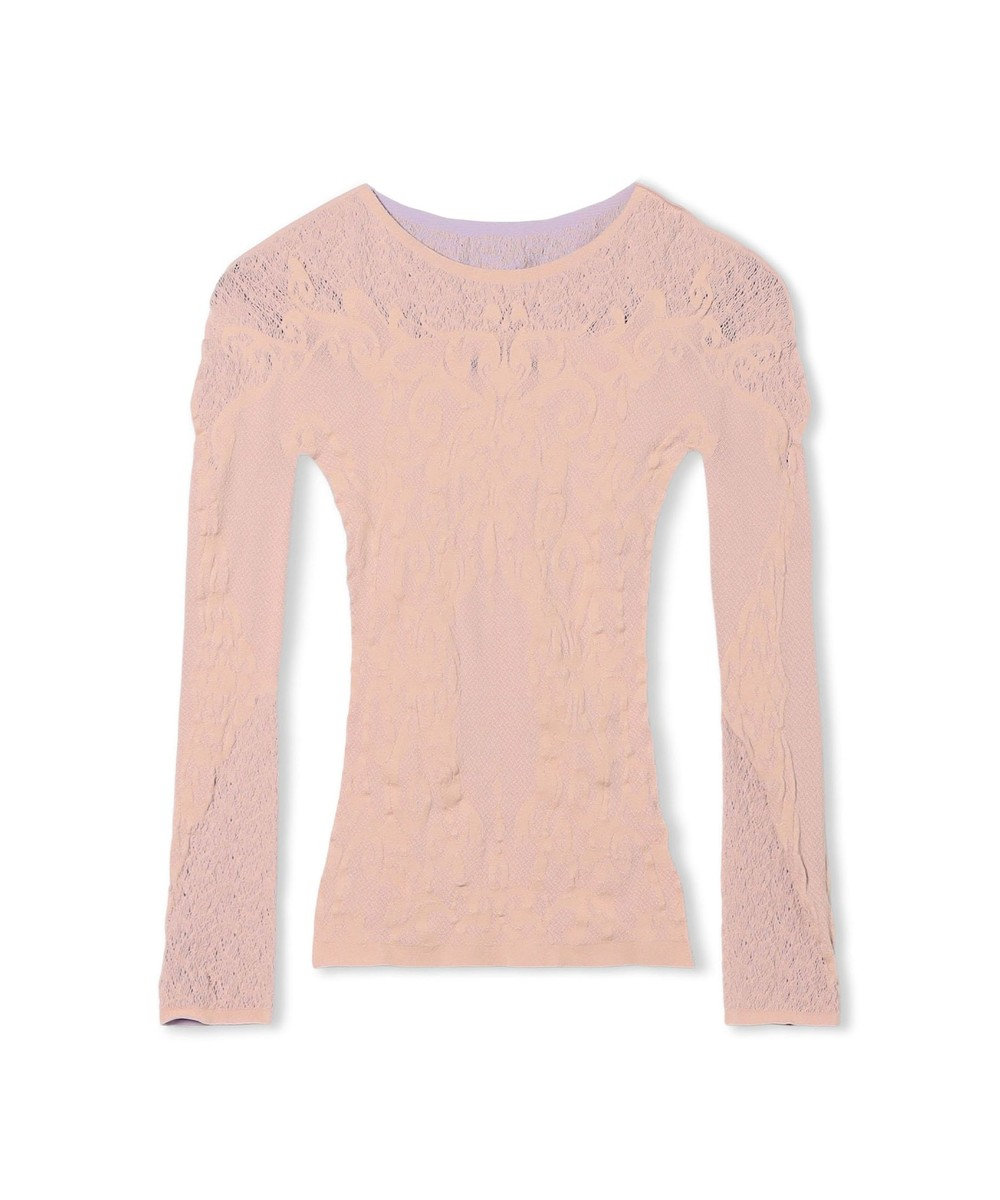 Chacott 【ノーソーイングニット】リバーシブルクルーネックトップ 