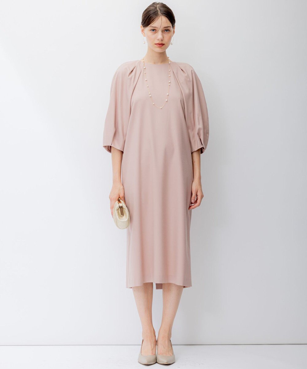 23区 L 【APPLAUDIR】ノーブルストレッチ ボリュームスリーブドレス 