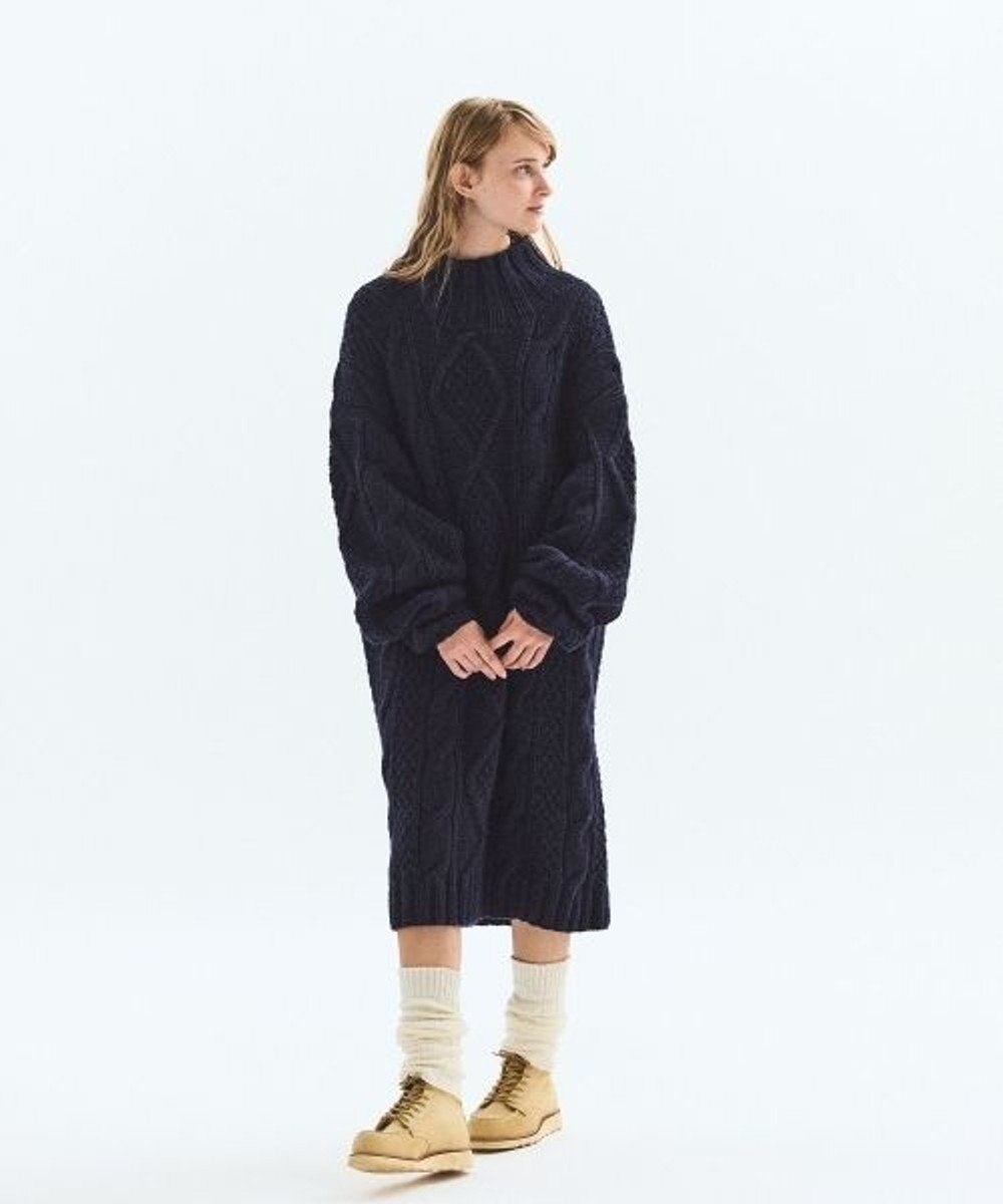 LENO ARAN ONEPIECE　アラン柄ニットワンピース 