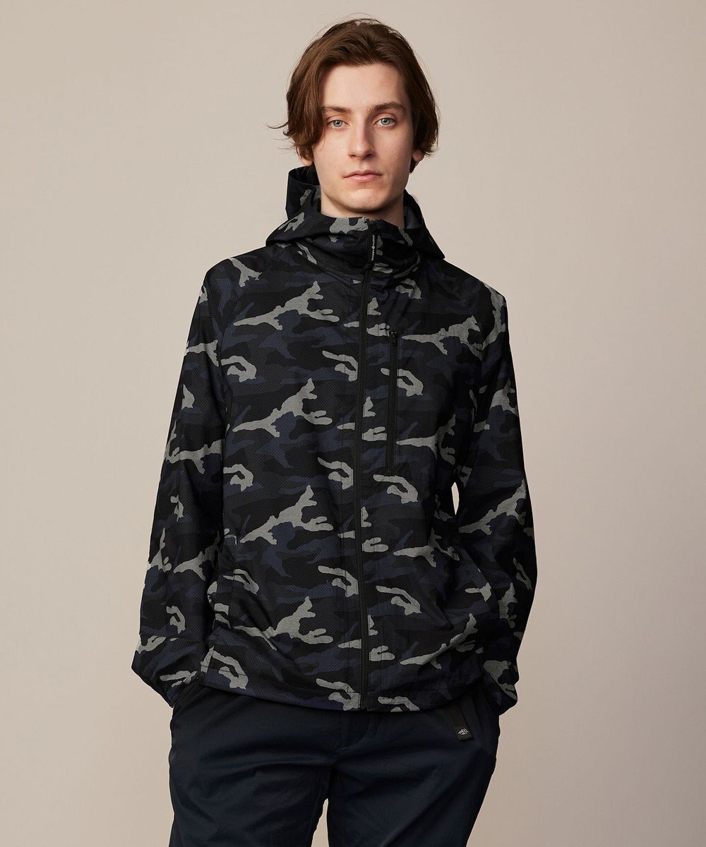JOSEPH ABBOUD MOUNTAIN 【ストレッチ/軽量/撥水/ポケッタブル】エンボスカモフラージュ パーカー 